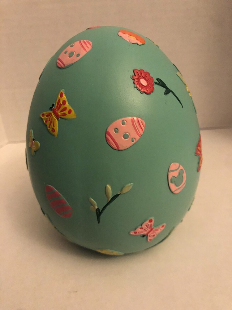 Mickey Mouse "Egg-cited" Wooden Painted Egg Figurine