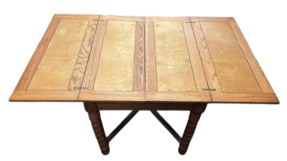 Antique pub draw-leaf Barley Twist Solid Wood Table