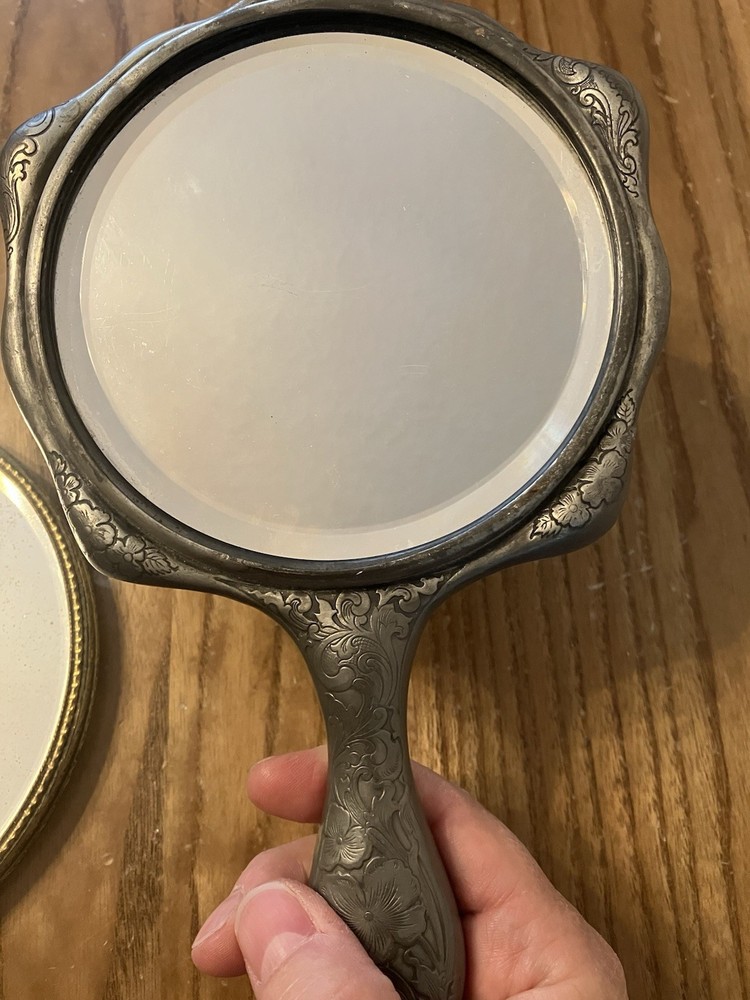 2 Handheld Mirrors FLAWS On Both See All Picture Before Purchase