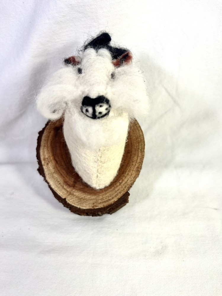 Mounted Mountain Goat Needle Felt