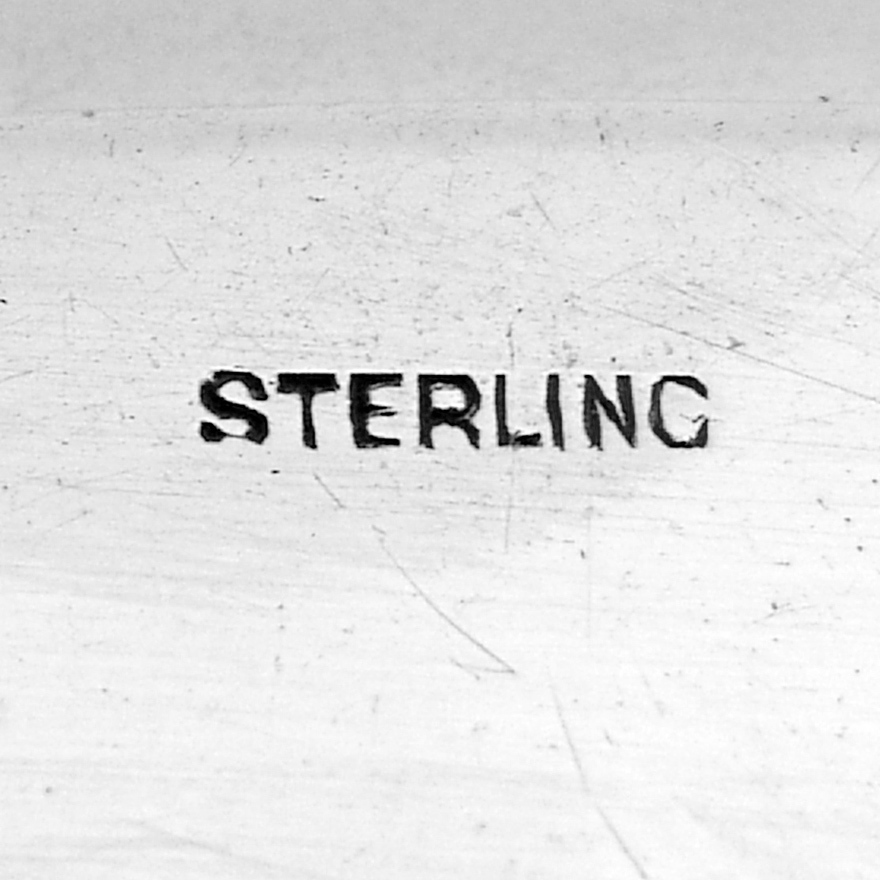 Floral Scroll Pin Tray Sterling Silver 1890 Mono W