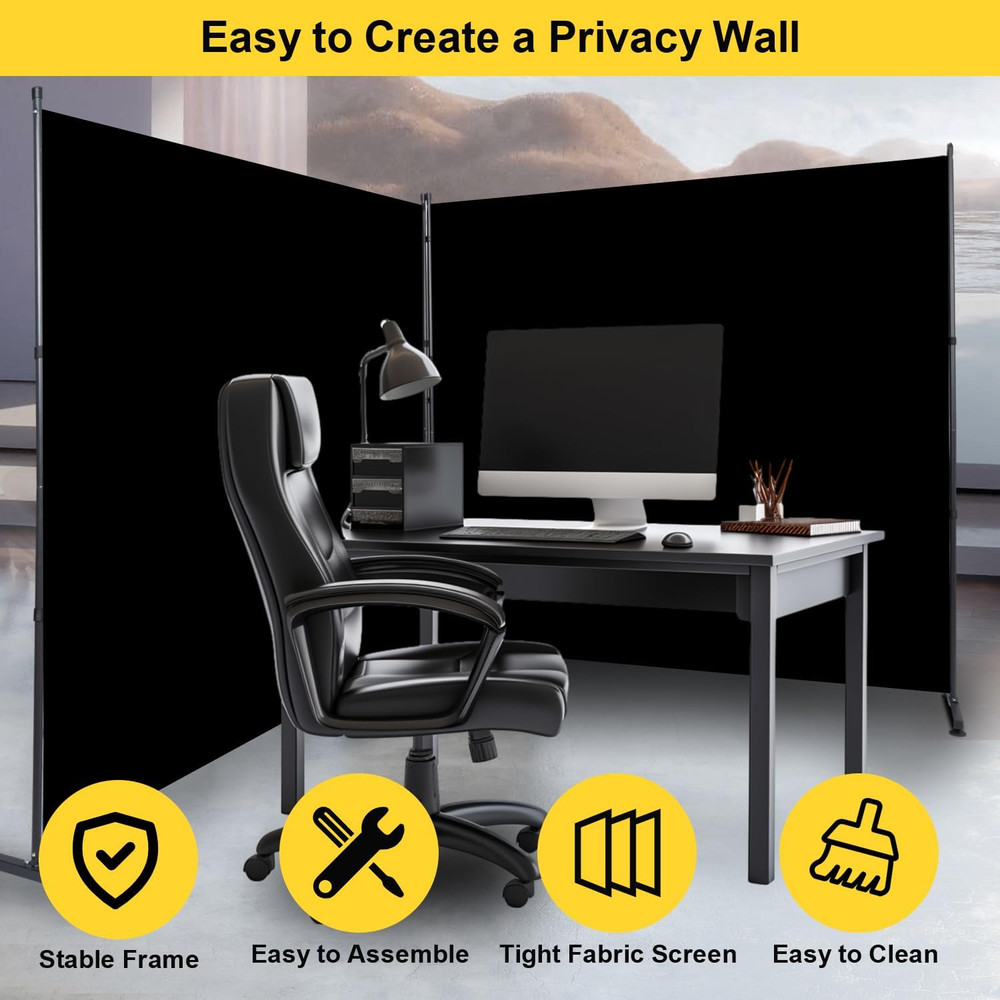 6Ft Single Panel Room Divider Temporary Fabric Indoor Room Divider Wall Divider