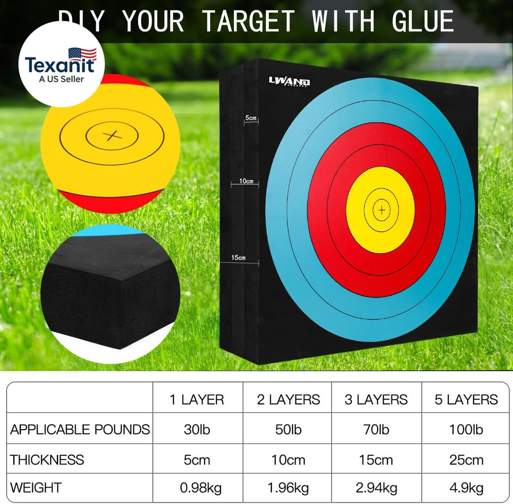 20'' Foam Target High-Density Archery Bow & Arrow Target for Backyard