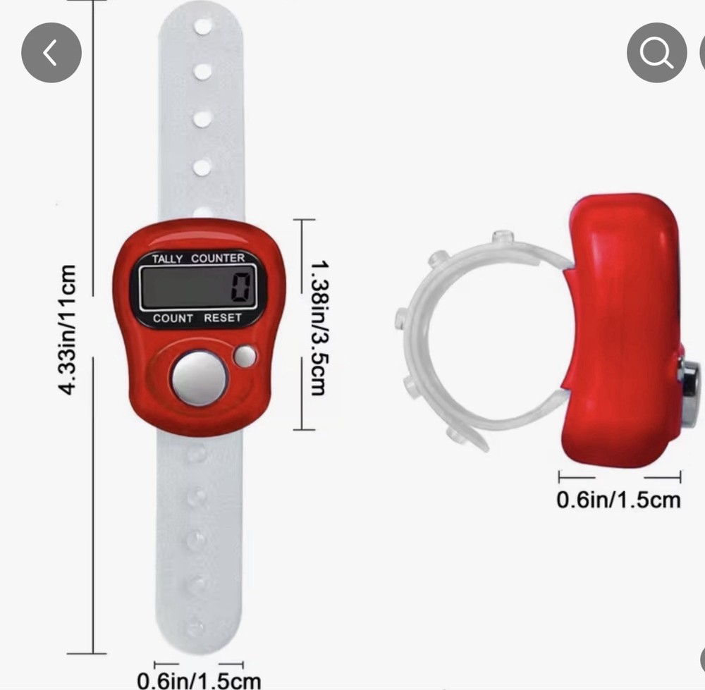 Digital Finger Tally Counter Pedometer, Plastic, Count Reset