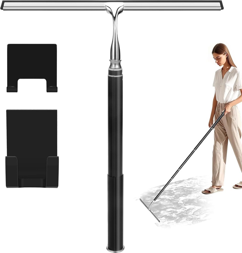 Shower Squeegee with Long Handle,Window Squeegee with Extension Pole Squeegee