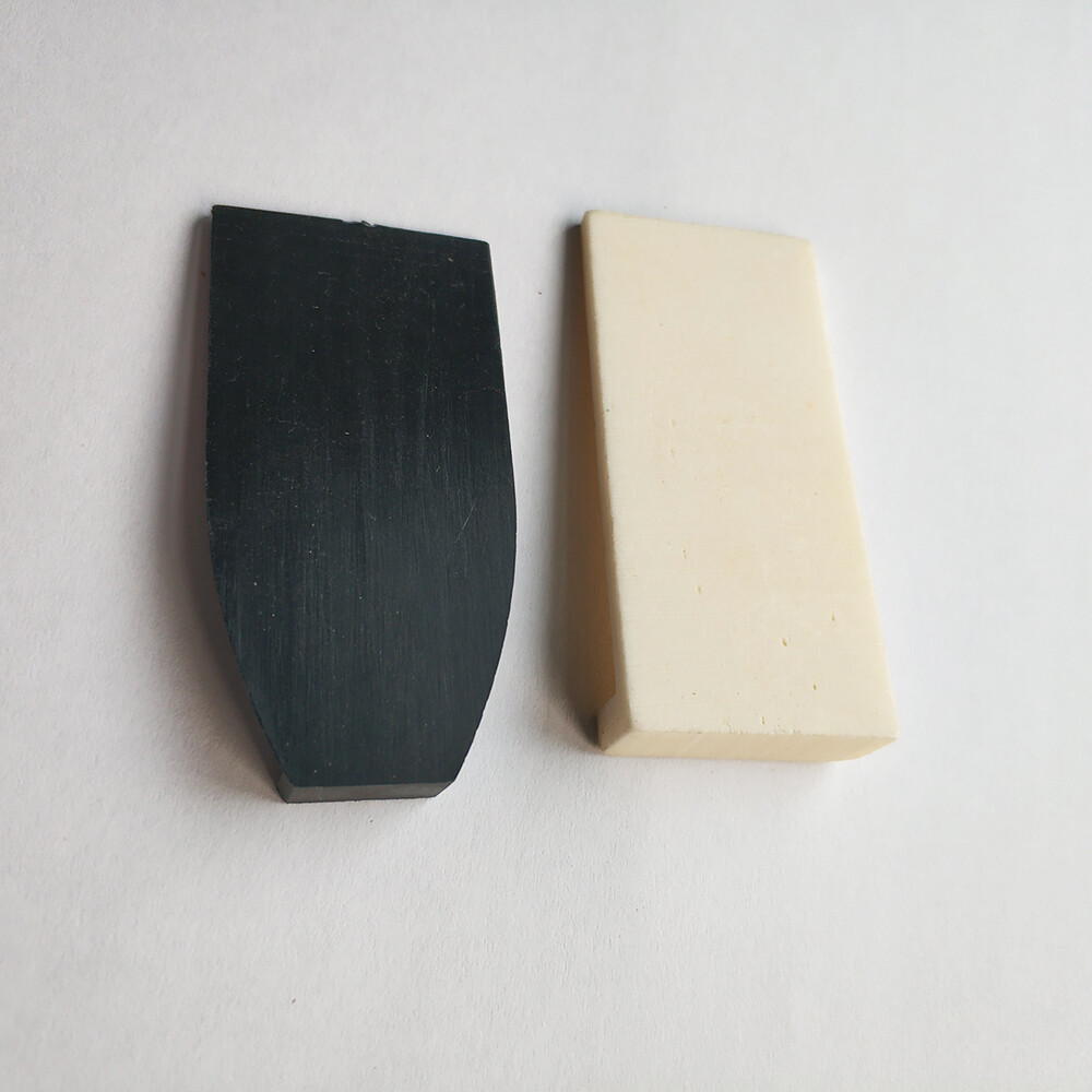 1 Set Double Upright Bass Bow Tip Material White Bone Tip + Black Plastic Tip
