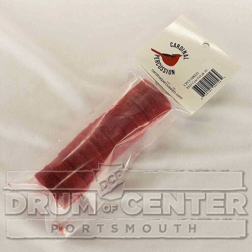 Cardinal Percussion Cymbal Felt 10 Pack Red