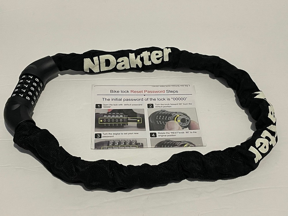 NDakter Bike Lock 5# Combo Blk/Wht New