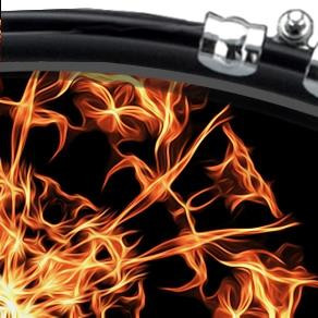 20" Custom Bass Kick Drum Front Head Graphical Fire Pentagram