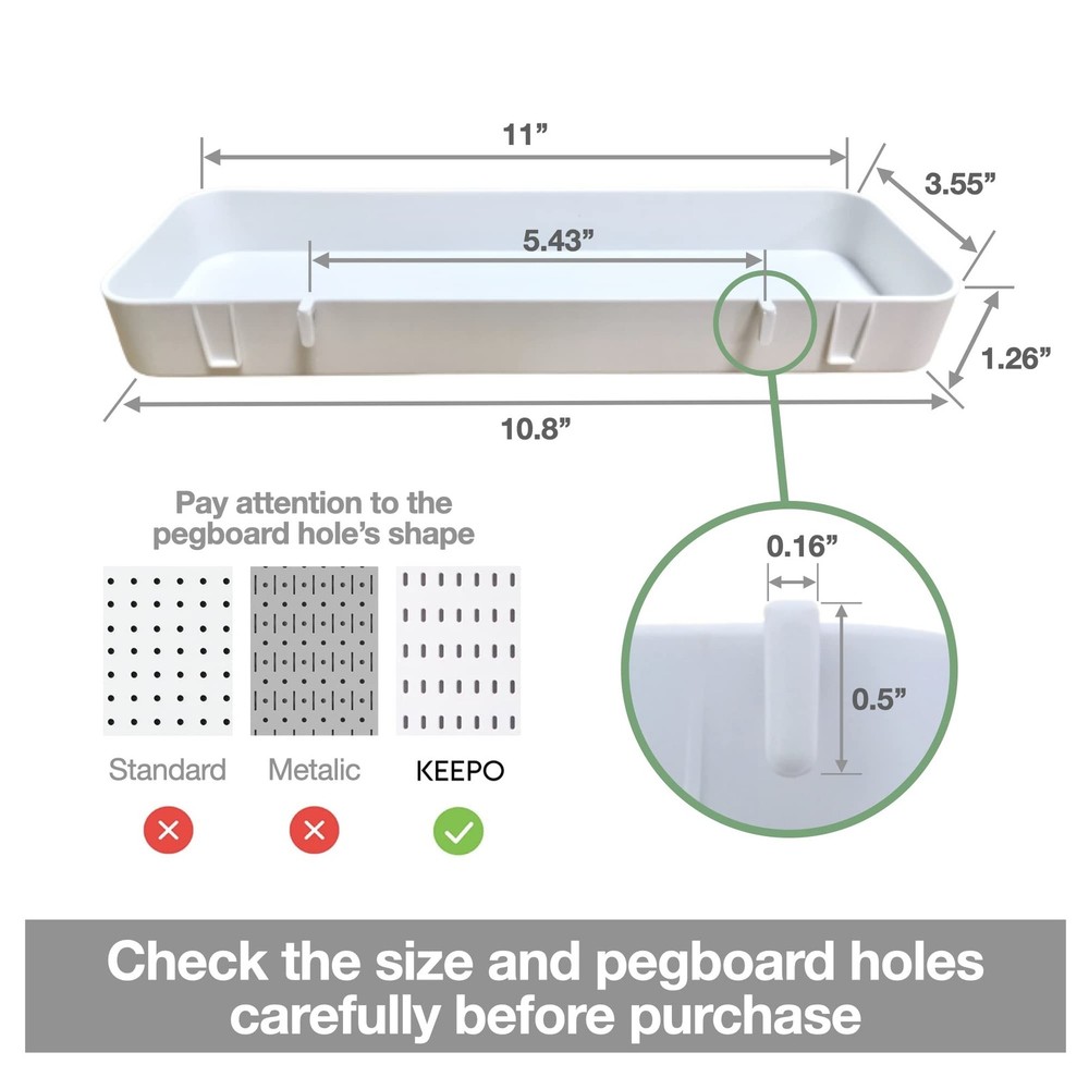 Keepo Pegboard Accessories, Peg Board Accessory Kit for Wall Organizer, Conta...