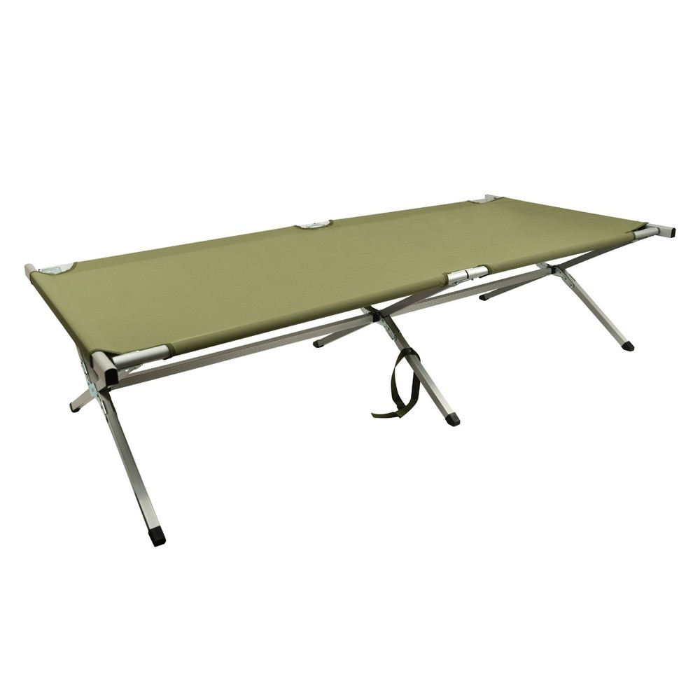 Olive Drab Oversized Aluminum Folding Cot Large Camping Sleeping Travel GI Type