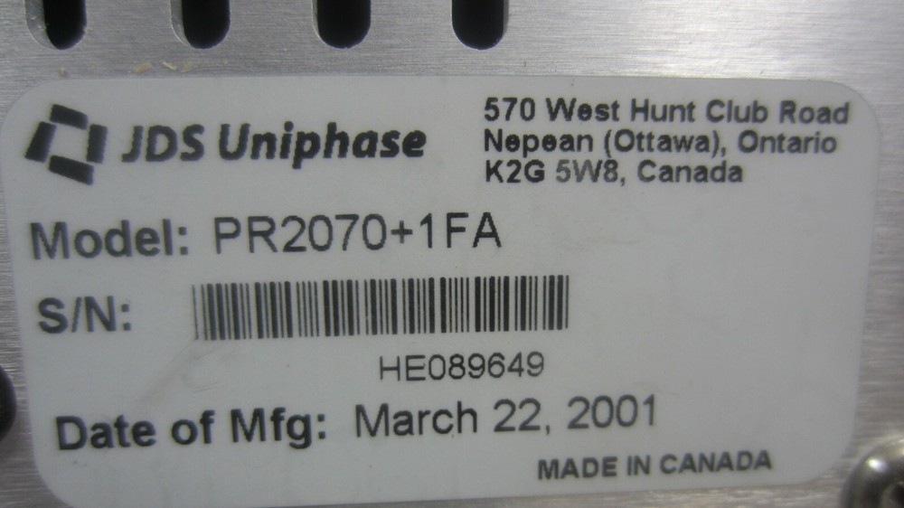 JDS Uniphase PR2000 Polarization Controller (SN= HE089649)