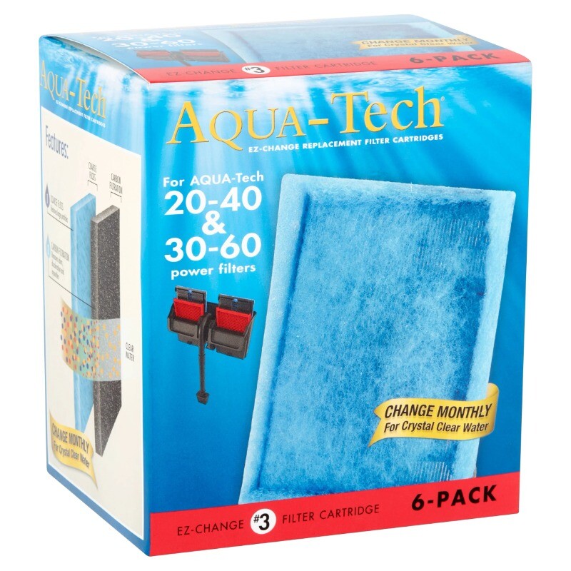 Aqua-Tech EZ-Change Replacement #3 Aquarium Filter Cartridge, 6 Pack