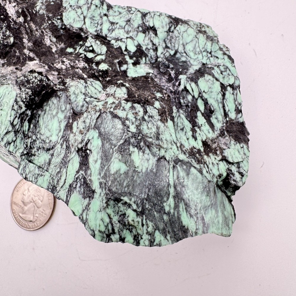 Natural Variscite 471 Grams Green Solid And Hard Great Looking Spiderwebs Matrix