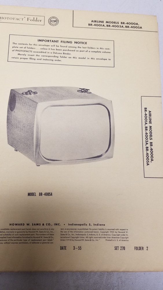 Sams Photo Fact #270 3/55 missing folder 18 (D)