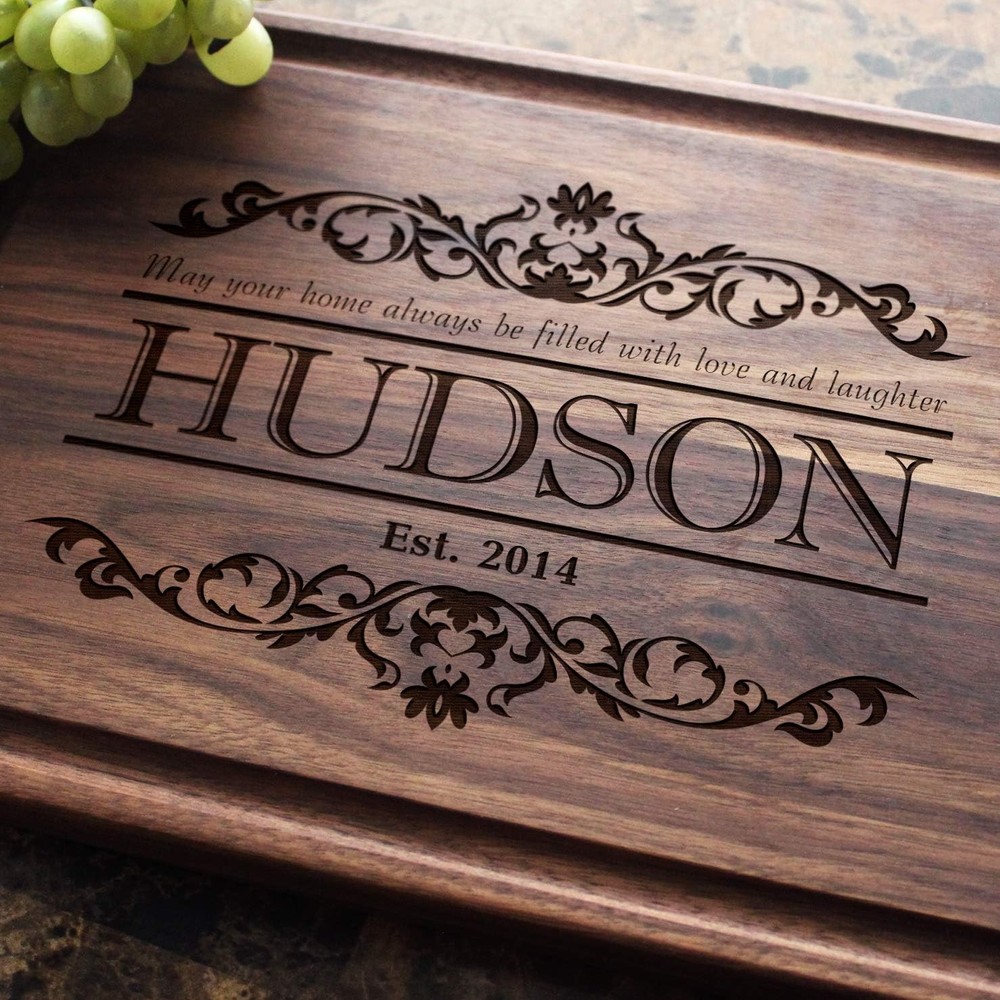 Personalized Wedding Cutting Board - Custom Engraved Charcuterie Board -