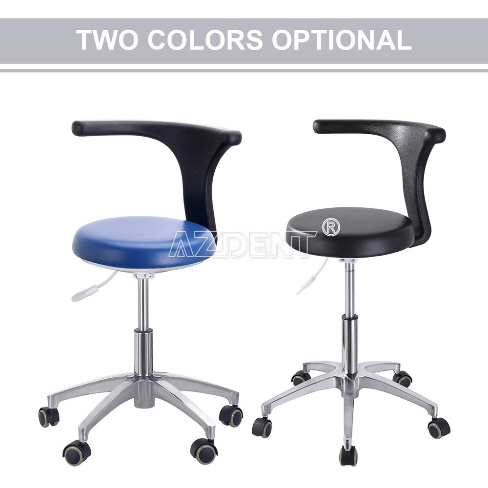 Dental Mobile Stool Dotor Chair Adjustable Height Backrest 360° Universal Caster