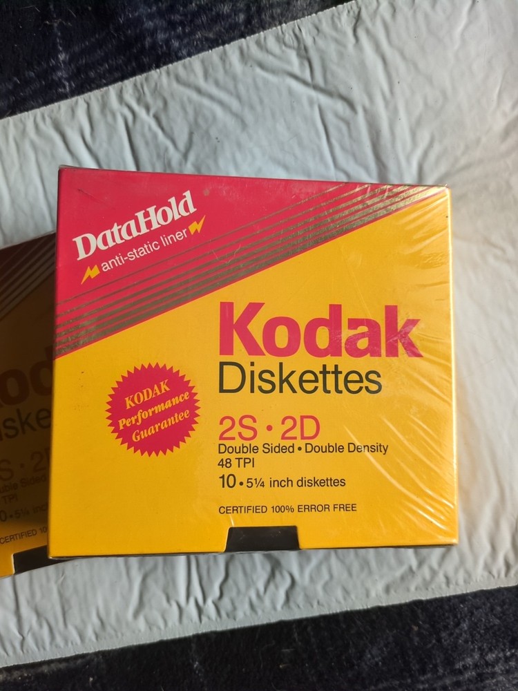 1987 Kodak 5 1/4" Diskettes 2S 2D Double Sided Density 10 Computer Discs Sealed