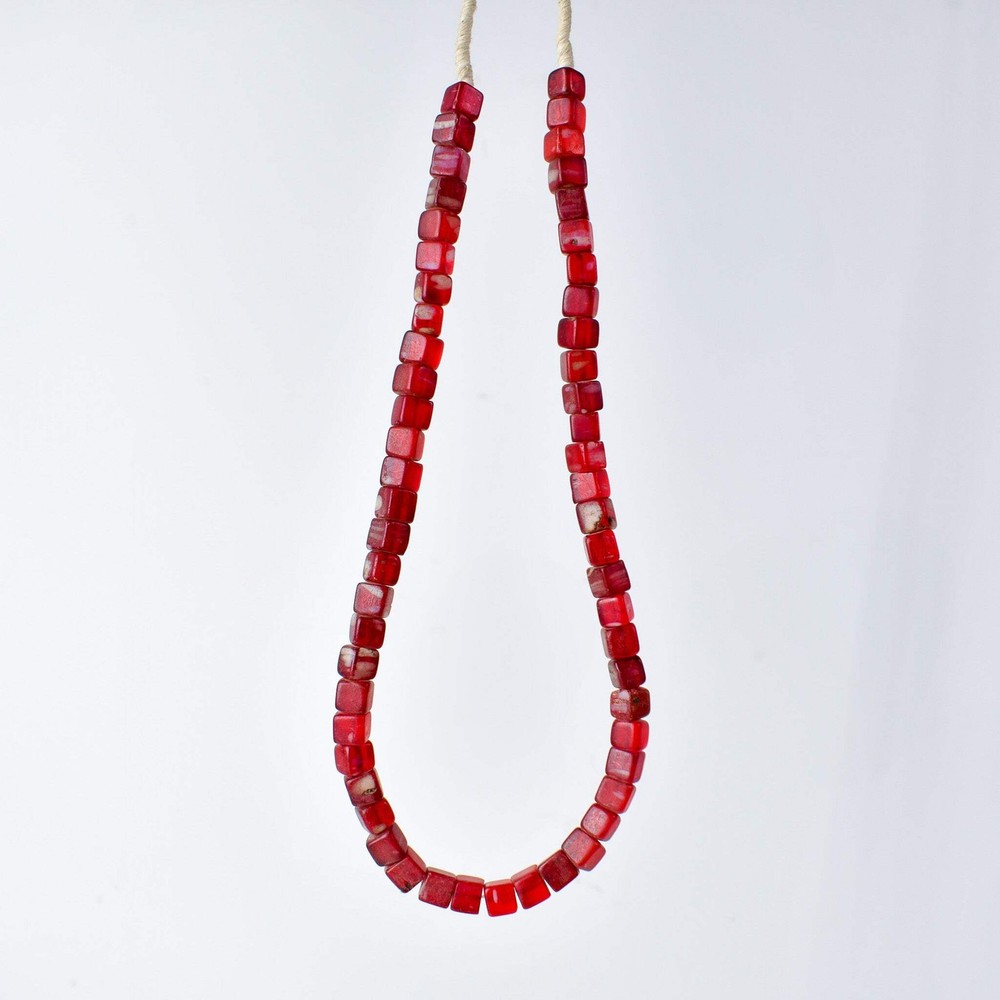 Red Kancamba Bohemian Cube Trade Beads