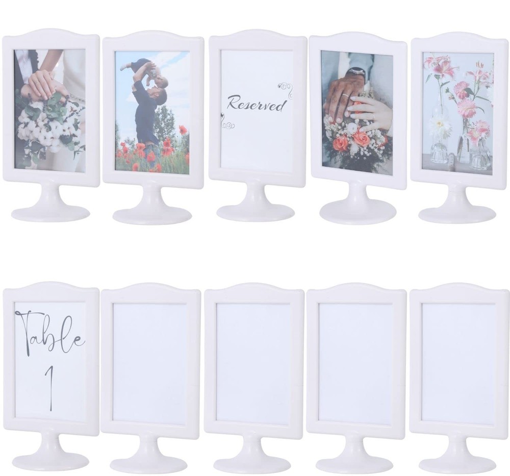 10 Pack Double Sided Standing Picture Frame 4x6 Plastic Photo Frame Bulk Whit...