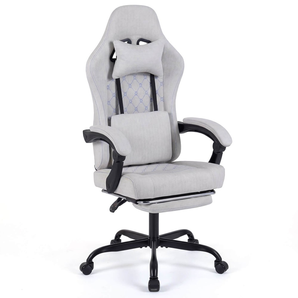 Height Adjustable Computer Chair w/Headrest, Lumbar Support, Linkage Armrests