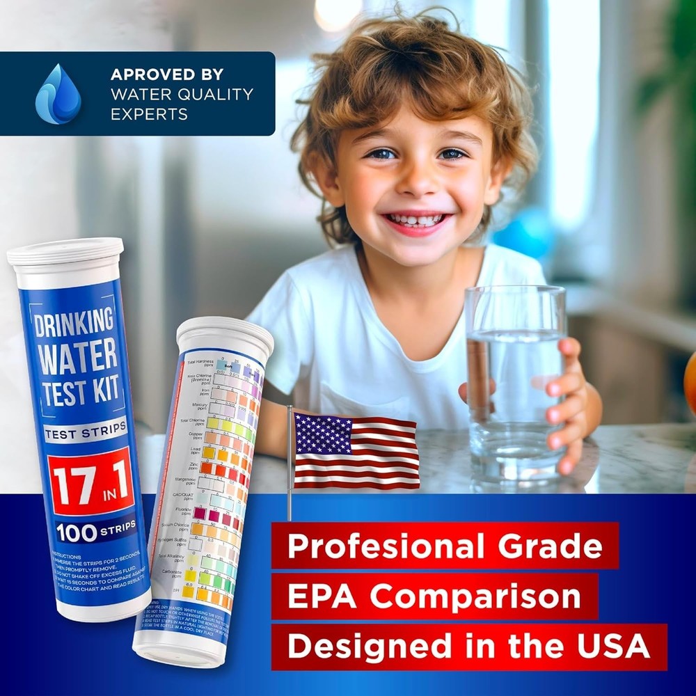 Easy-to-Use 20 in 1 Water Testing Kit - 120 Strips for Safe & Clean Drinking