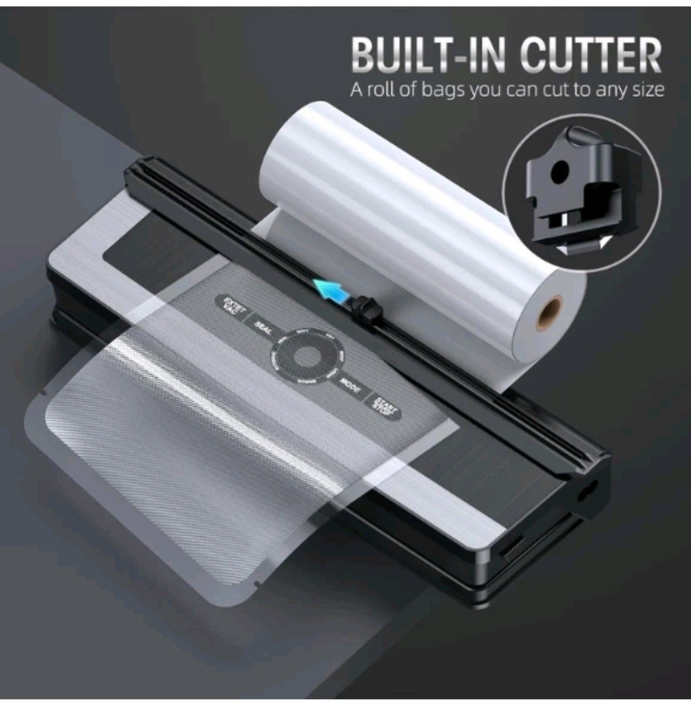 Automatic Vacuum Sealer with Built-in Cutter & External Vacuum System