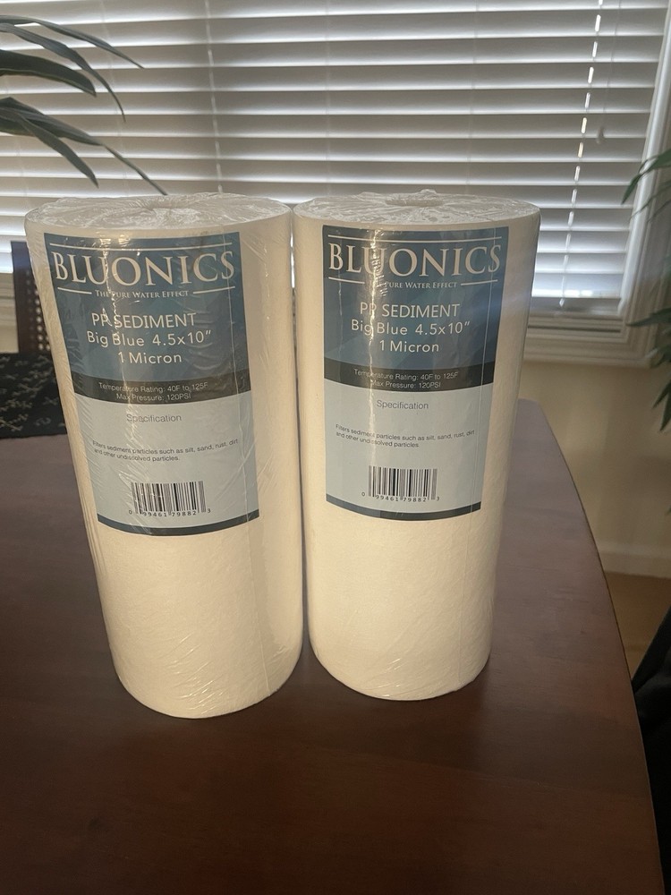 Bluonics 2 PK 10 x 4.5" (5 Micron) Sediment Whole House Water Filter Iron Rust