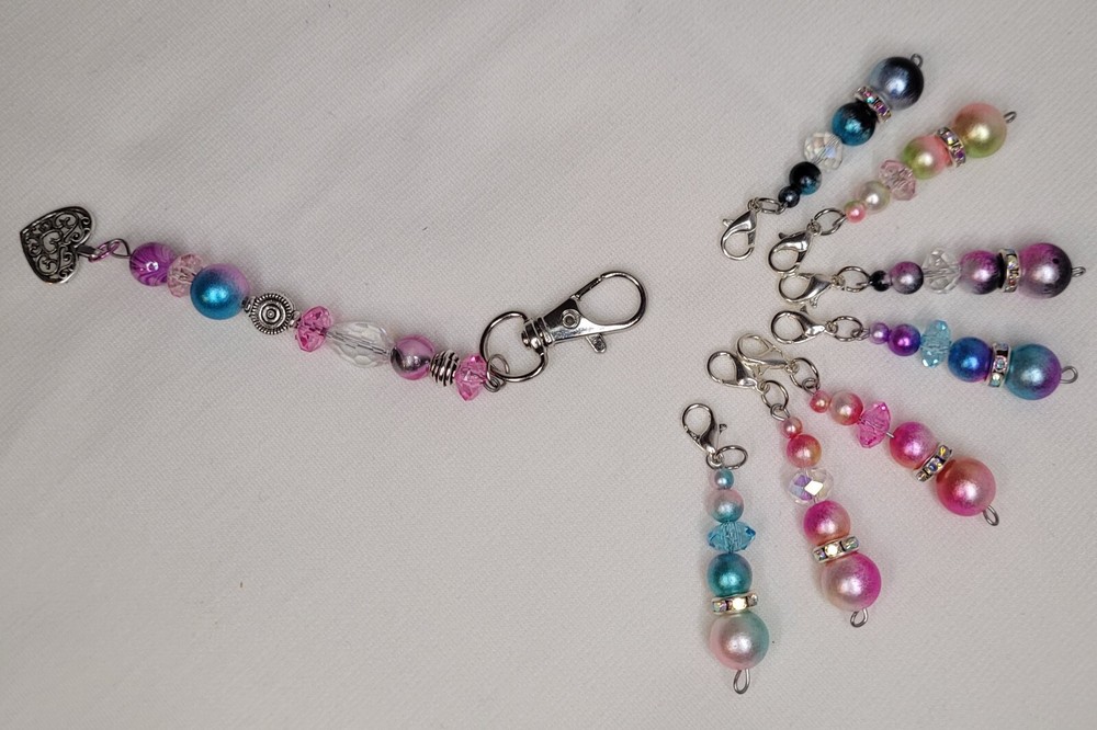 Stitch Markers Set- Beaded, Handmade