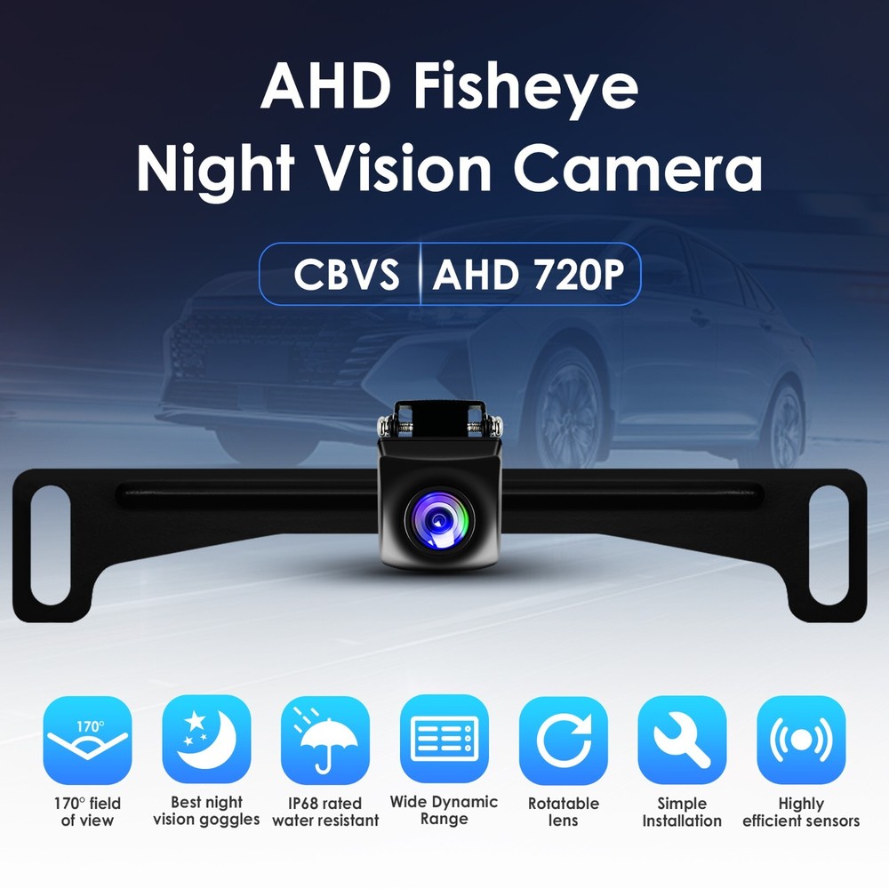 AHD License Plate Rear Camera Car Rear View Backup Camera Reverse Night Vision