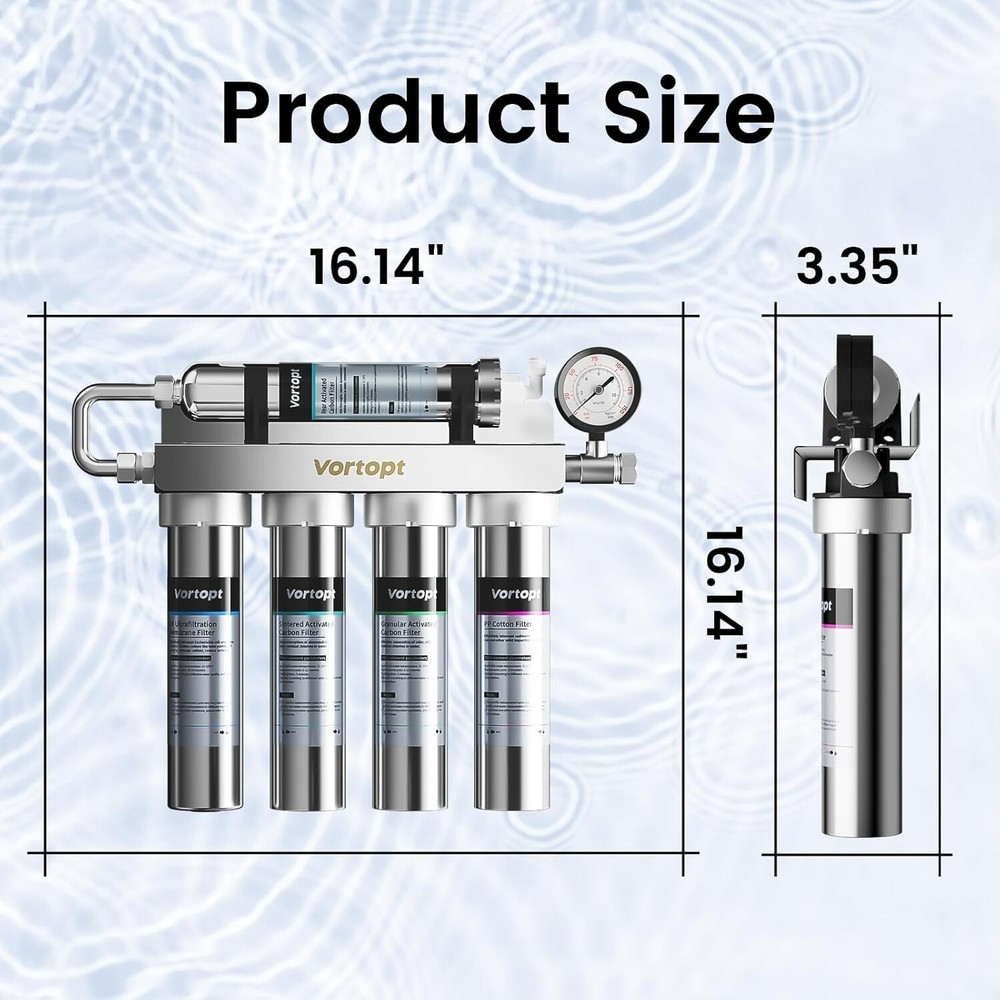 Under Sink Water Filtration System-NSF&CEC Certified,Stainless Steel Water Filte