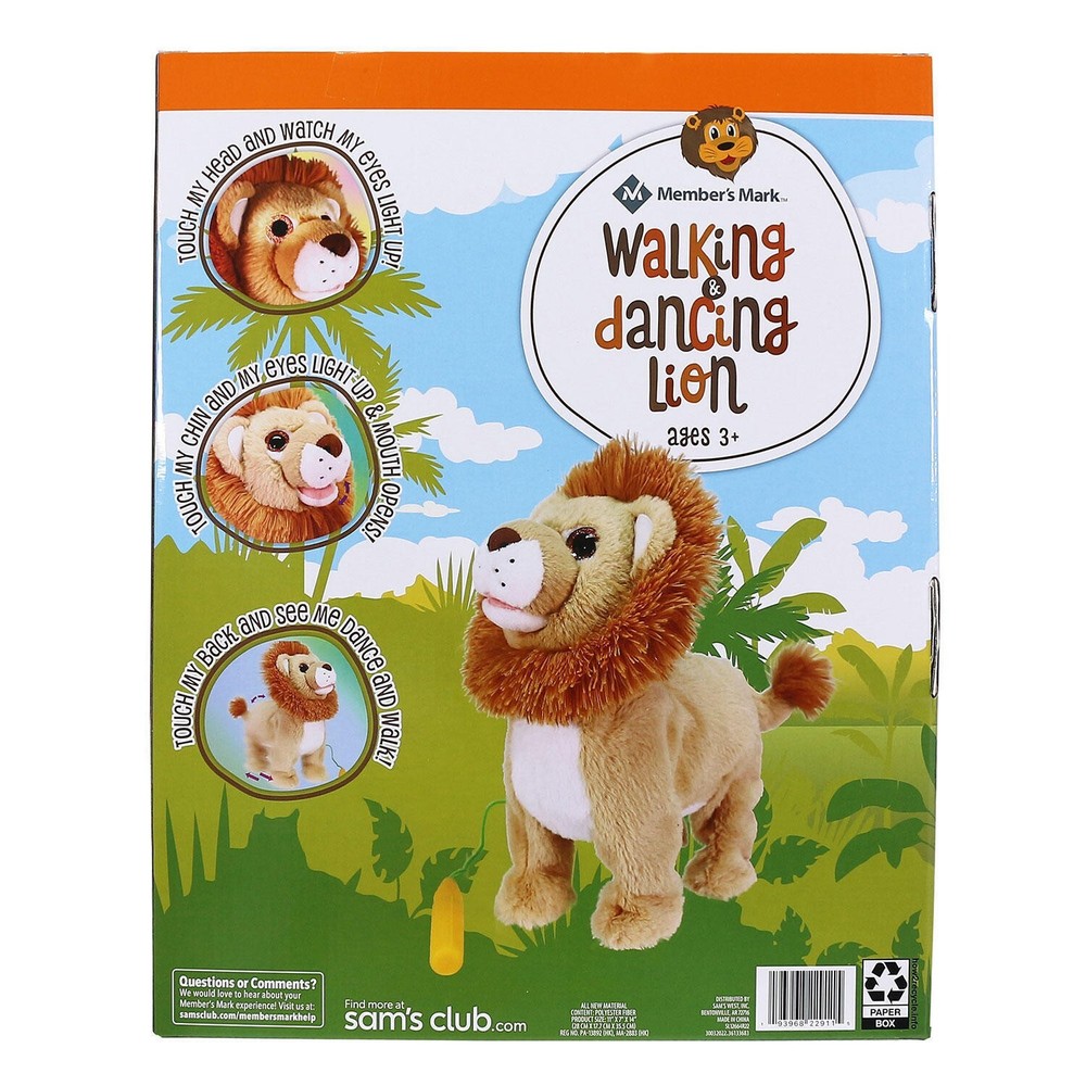 MEMBERS MARK WALKING & DANCING PLUSH, LION *DISTRESSED PKG