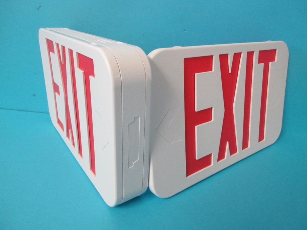 ATLAS LIGHTING THERMOPLASTIC LED EXIT SIGN EXPRWR DOUBLE FACE RED LETTER LIGHT