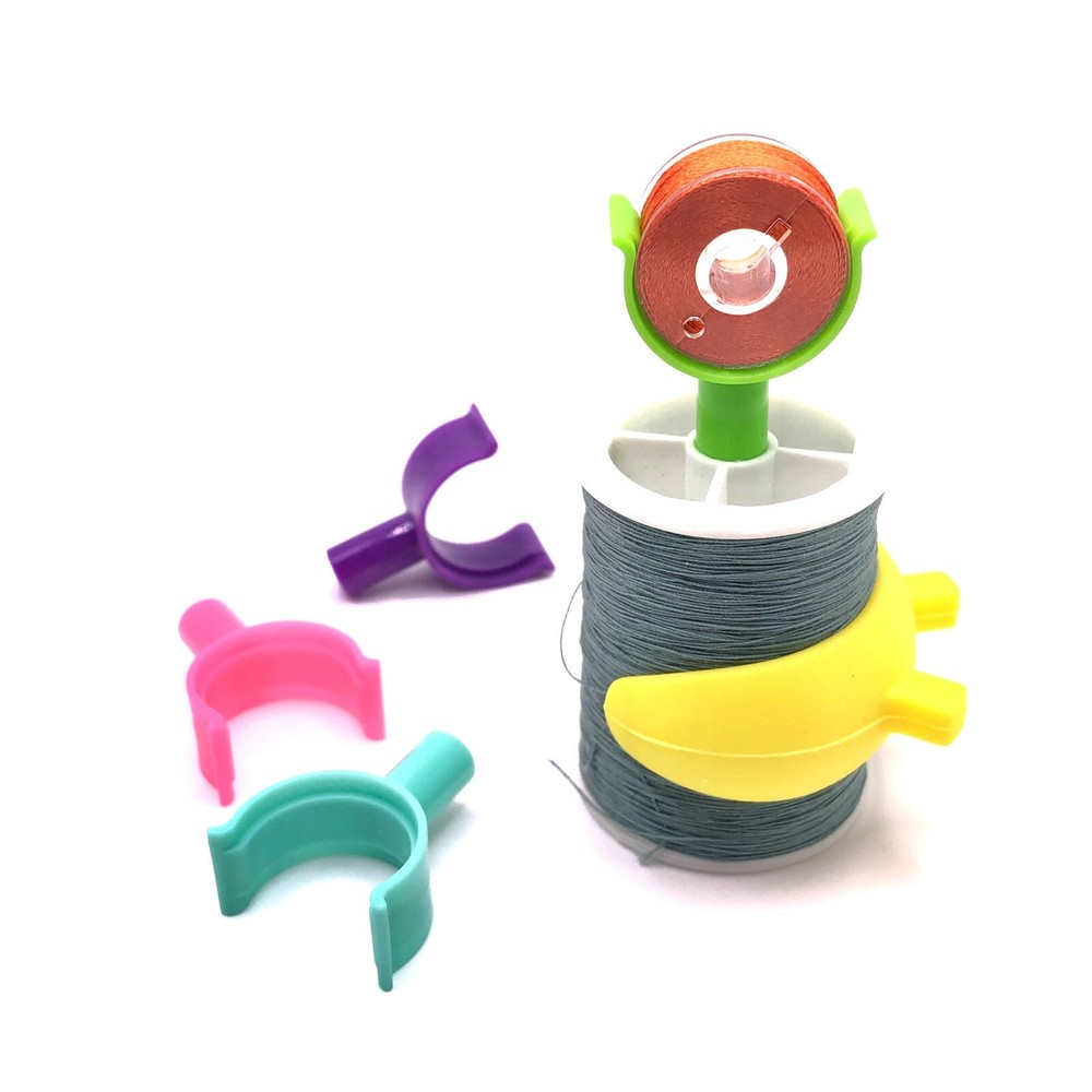 PeavyTailor 48 Pcs (#2) Bobbin Holders Bobbin Clip Spool Hugger with Handle Part