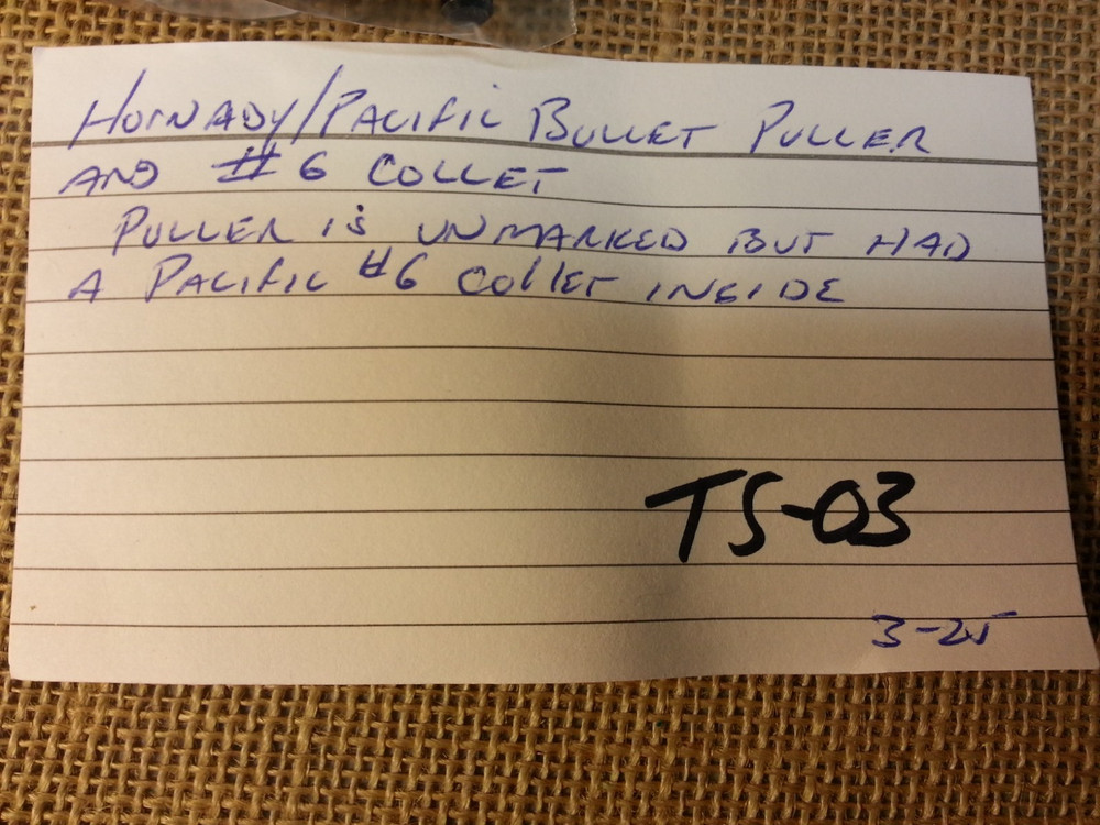 Hornady/Pacific Bullet Puller with #6 Collet Nice Used Condition