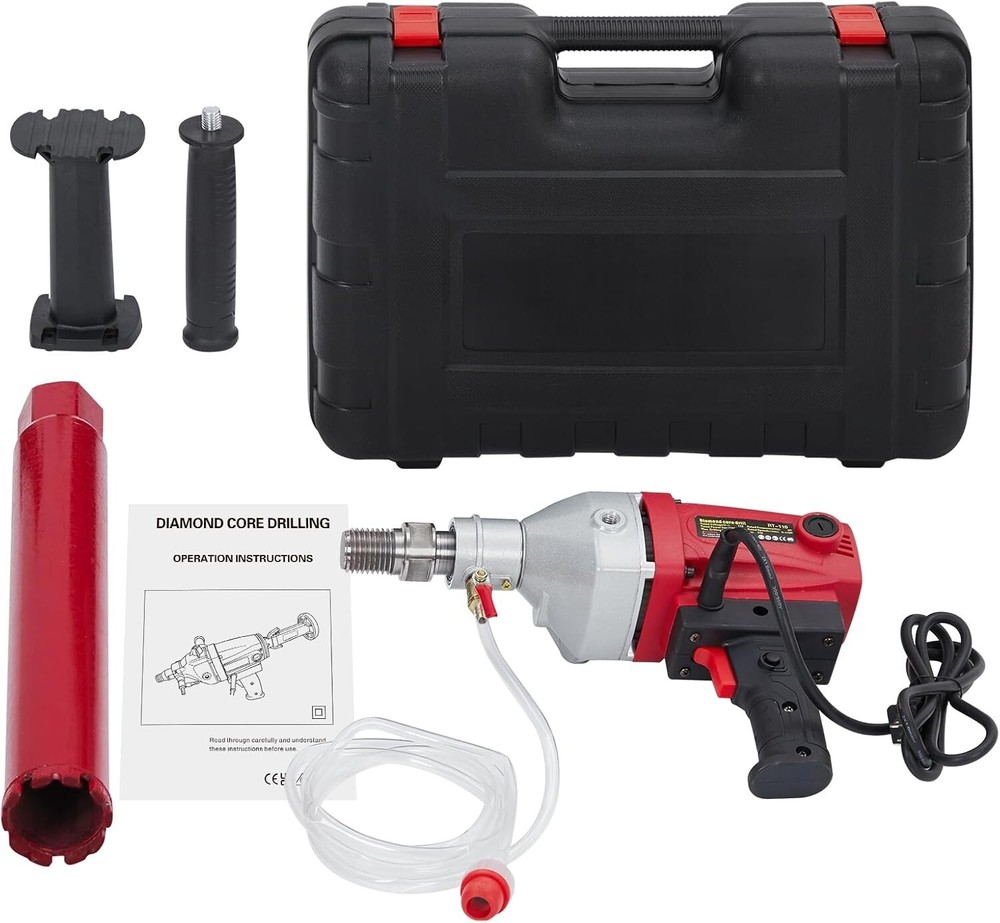 4'' Core Drill Machine Diamond Concrete Drill Rig 1880RPM with 2'' Drill Bits