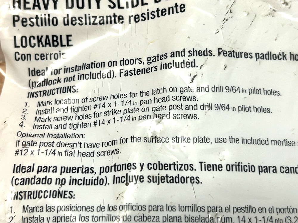 Everbilt Heavy Duty Gate Slide Bolt Latch Black 5" 568989