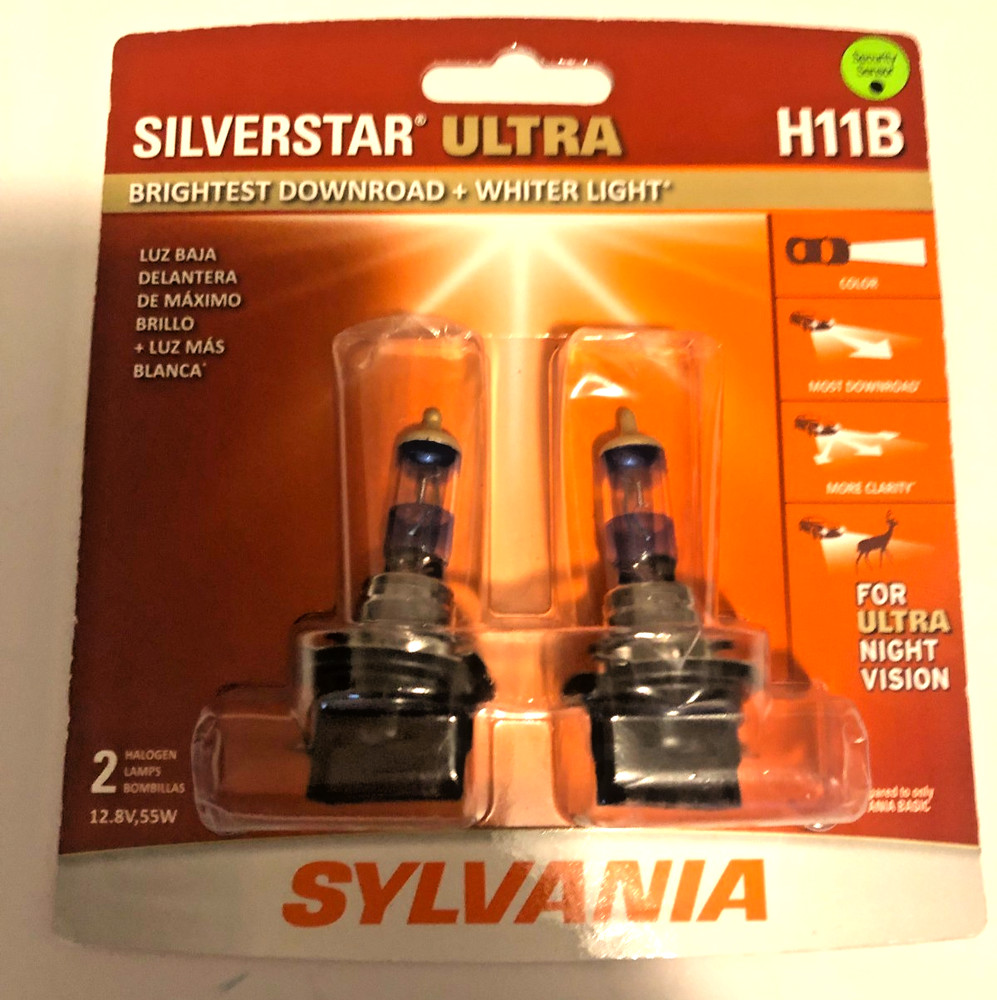 SYLVANIA H11B SilverStar Ultra Halogen Headlight Bulb H11BSU.BP2