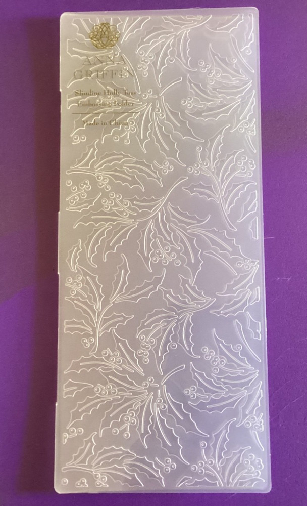 Anna Griffin Slimline Holly Toss Embossing Folder