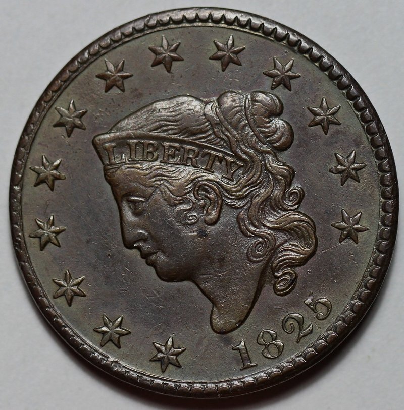 1825 Coronet Head Large Cent - US 1c Copper Coin