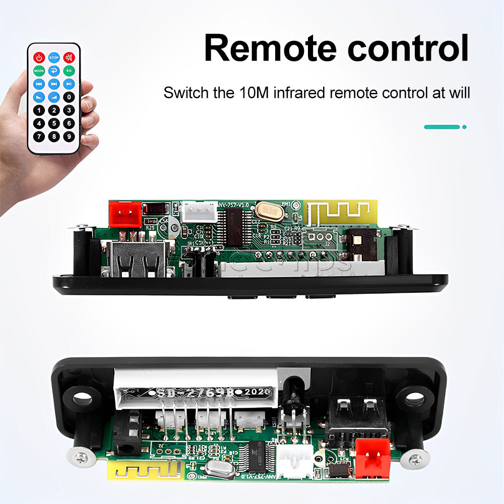 TWS Bluetooth 5.0 MP3 Decoder Board DC3.7-5V USB AUX FM Radio MP3 Player DIY