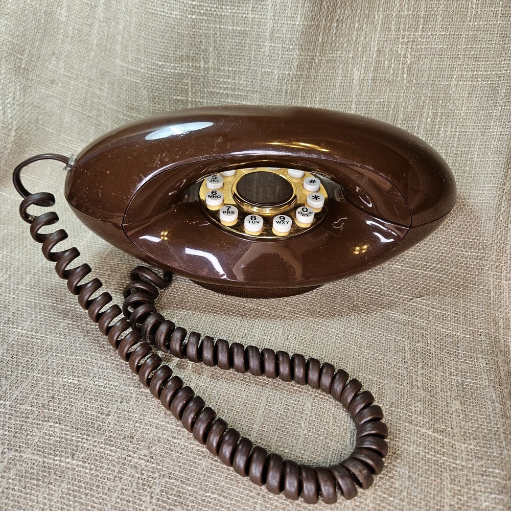 Vintage ATC Genie Phone Brown Pac Tel General Dynamics El Monte CA