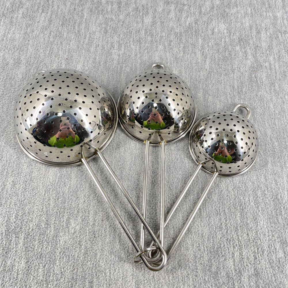 Portion Control Scoops Metal Measuring 1/3 1/2 and 1 Cups Diet