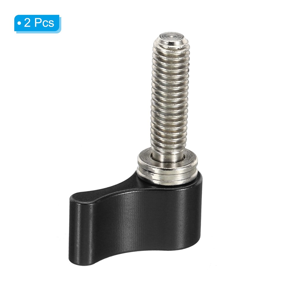 Threading Rotating Knob, 2Pcs L Type M5 17mm Camera Thumb Screw,Black,Aluminum