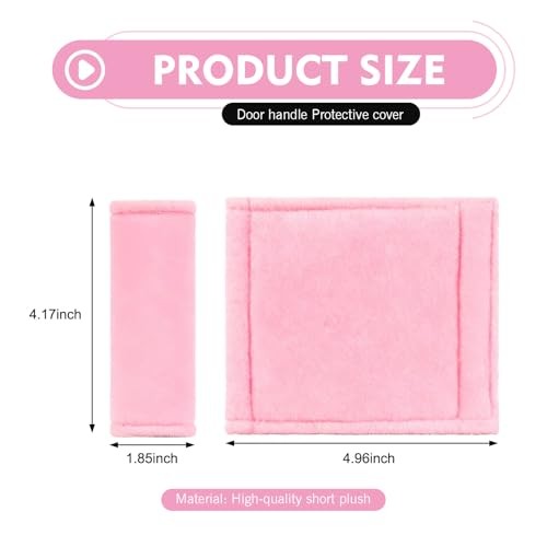 Car Inside Roof Handle Cover, Cute Bow Soft Anti-Scratch Pull Handle 2 PCS Pink
