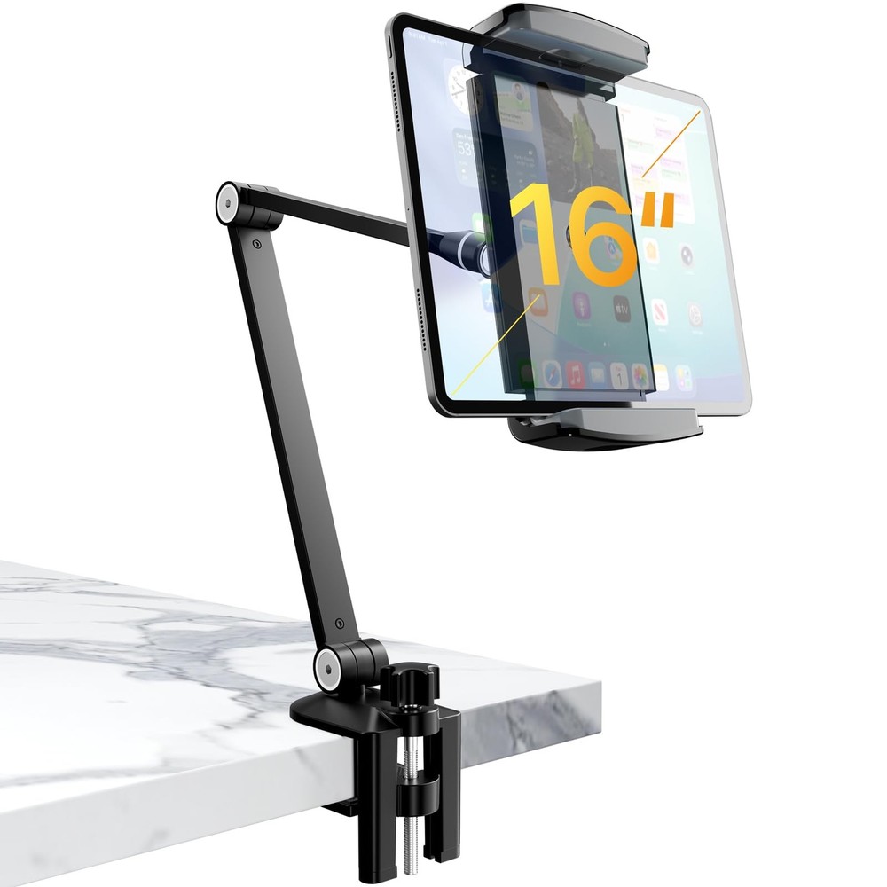 Tablet Stand Holder-Adjustable iPad Desk Mount with 360° Rotating Base for 6....