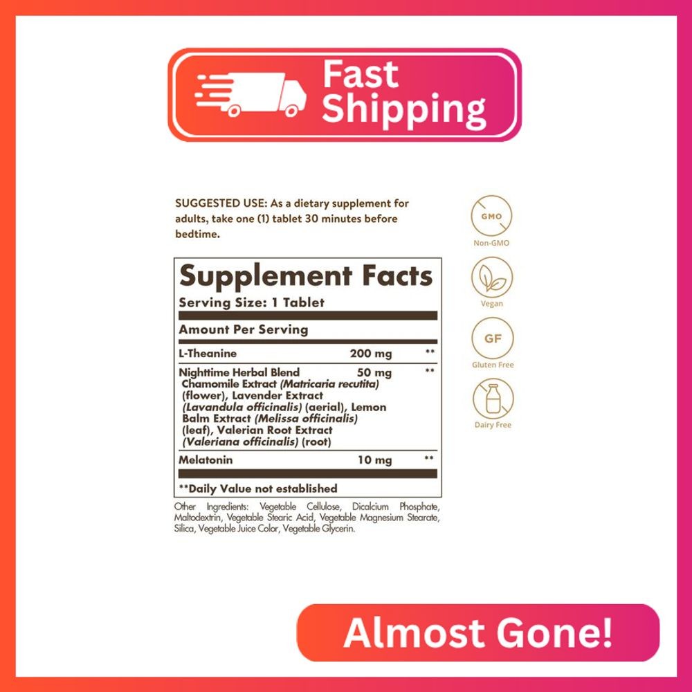 Solgar Triple Action Sleep, 30 Tri-Layer Tablets - Time-Release Melatonin & L-Th
