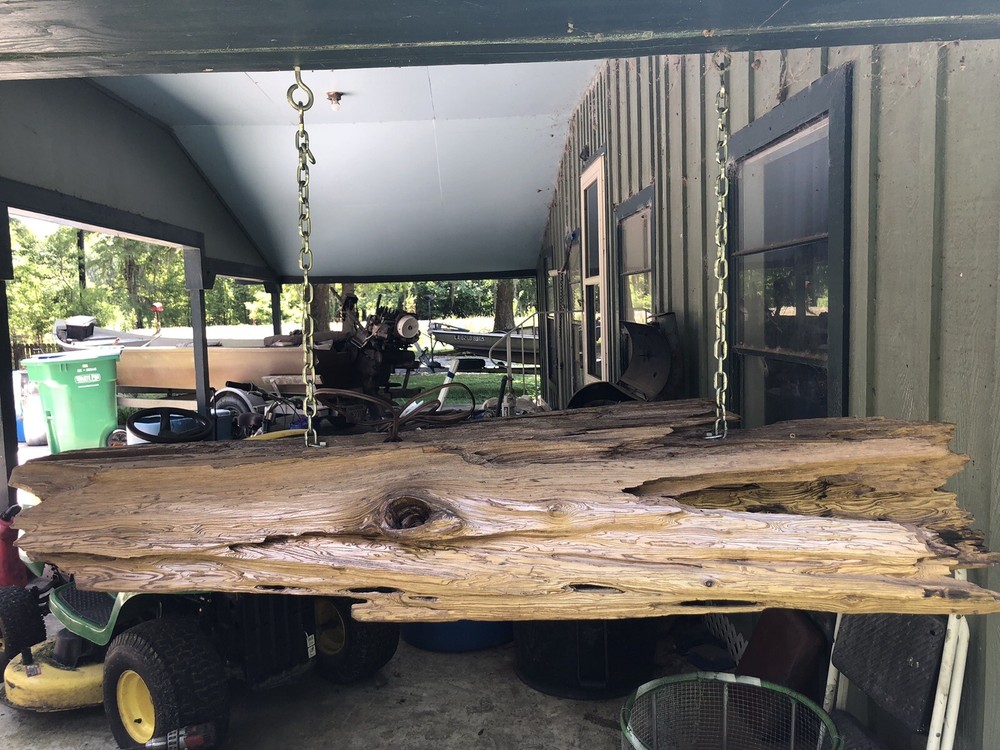 Cypress Log Hollow With Light For Pool Table Or Dinner Table Etc.