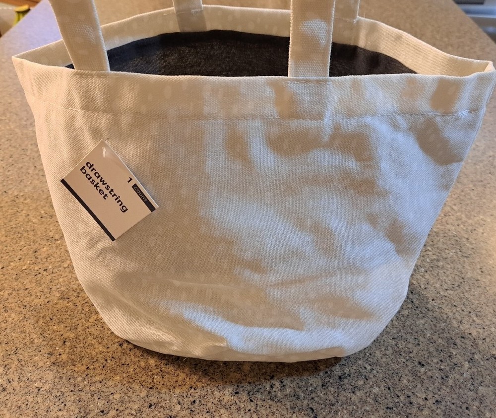 NEW Bullseye Playground Multipurpose Canvas-Like Drawstring Basket w/ Handles