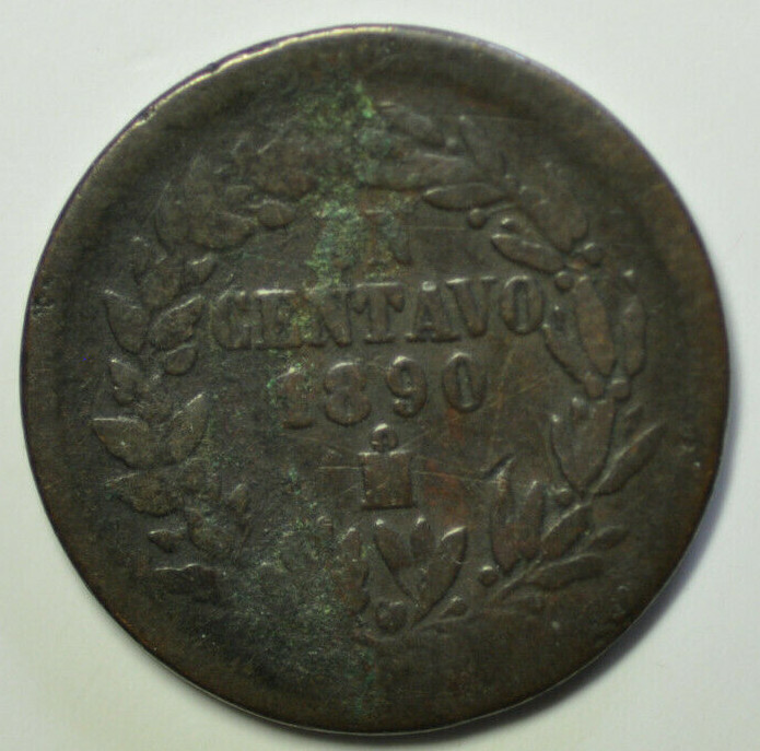 mw18020 Mexico; Centavo 1890 Mo  KM#391.6